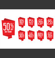collection of discount sticker red price tag set vector image