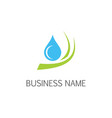 droplet pure water eco logo vector image