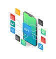 flat isometric concept api application network vector image vector image