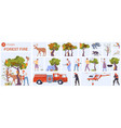 forest fire flat composition vector image vector image