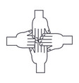 hands together line icon sign vector image