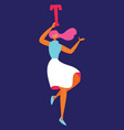 happy girl dancing with letter t human vector image vector image