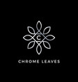 silver floral leaves initial letter type c logo vector image vector image