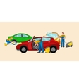 car wash services auto cleaning with water vector image