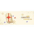 christmas banner with stack gift boxes xmas vector image