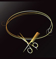 hair curl and stylist scissors vector image vector image