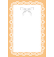 lace background with white bow vector image vector image