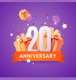 3d anniversary concept plasticine cartoon style vector image vector image