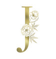 floral alphabet and serif letter vector image