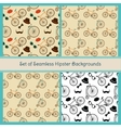 hipster colorful seamless patterns vector image