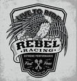 rebel racing eagle crest shield t-shirt graphic vector image vector image