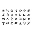 space icons earth and universe symbols astronaut vector image