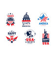 4th of july usa independence day patriotic labels vector image vector image
