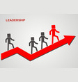man climbs to the top of arrow data growth vector image