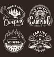 vintage camping season monochrome labels vector image
