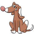 cartoon spotted dog animal character waving paw vector image