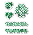 celtic green heart knot - symbols set vector image vector image