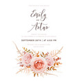 fall floral watercolor style wedding invite card vector image