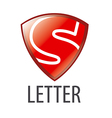 logo the letter s and red shield vector image