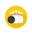 bowling single icons vector image