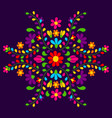 mexican floral embroidery traditional ornament vector image