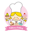 pastry girl vector image