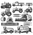 vintage harvesting transport collection vector image
