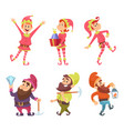 dwarves and elves funny fairytale characters vector image vector image