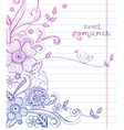 hand-drawn sketch floral composition vector image vector image