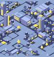 night isometric city seamless pattern buildings vector image