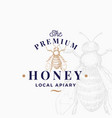 premium quality honey sign symbol or logo vector image