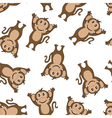 seamless funny cartoon monkey vector image