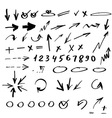 set of hand drawn arrows vector image