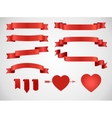 vintage love theme ribbon set vector image