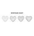 wireframe heart with connected lines abstract 3d vector image vector image