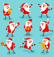 christmas santa poses an actions vector image vector image
