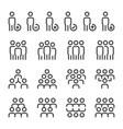 people icon set vector image vector image
