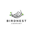 simple and minimal bird nest icon logo line vector image