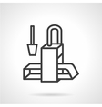 conveyor black line icon vector image