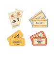 retro double tickets set vector image vector image