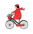 girl on the bike vector image