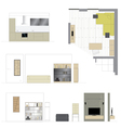 flat projection furniture set vector image