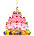 cake with fruit vector image