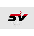 sv s v alphabet letter logo combination in red vector image