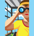 through the binocular vector image