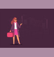 young girl travel flat vector image