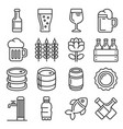 beer icons set on white background line style vector image