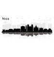 nice france city skyline silhouette with black vector image
