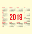 calendar grid for the back side of a business card vector image vector image