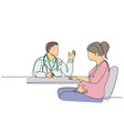 one single line drawing of male obstetrics vector image vector image